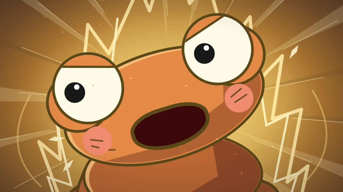 A golden aura flares around Kero after the hot takoyaki.