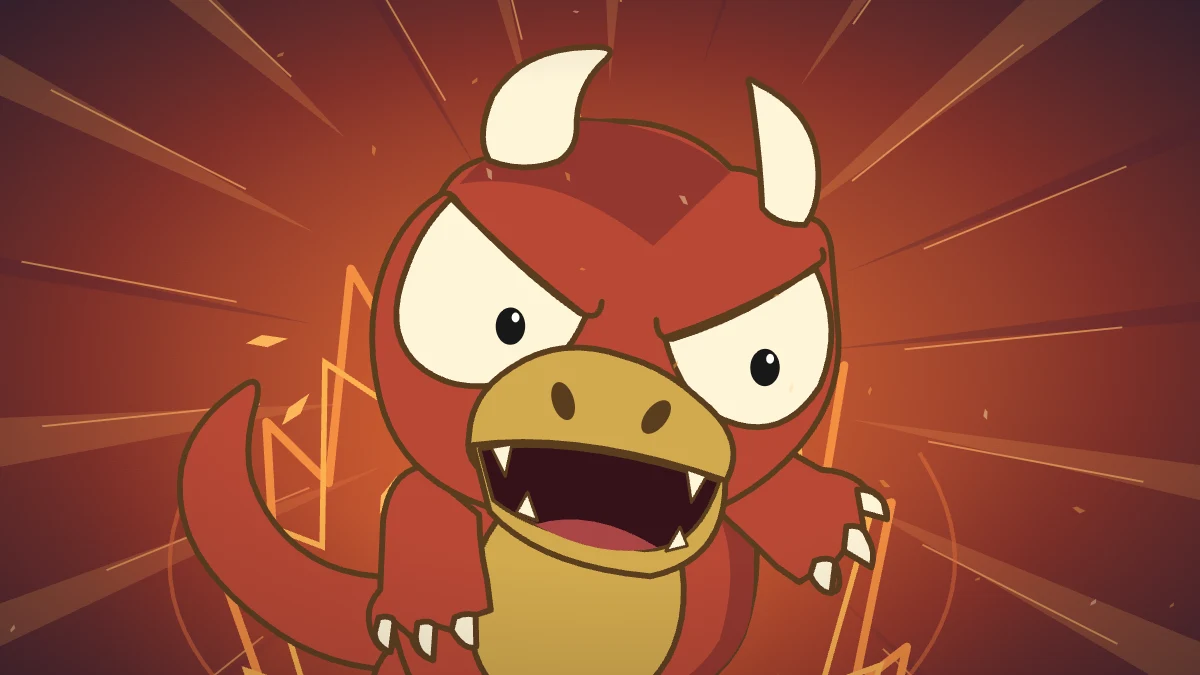Goro taunts Kero against red and gold action streaks.