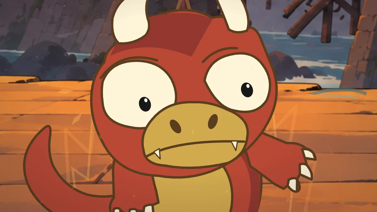 Goro stares at Kero in surprise, his anger briefly interrupted.