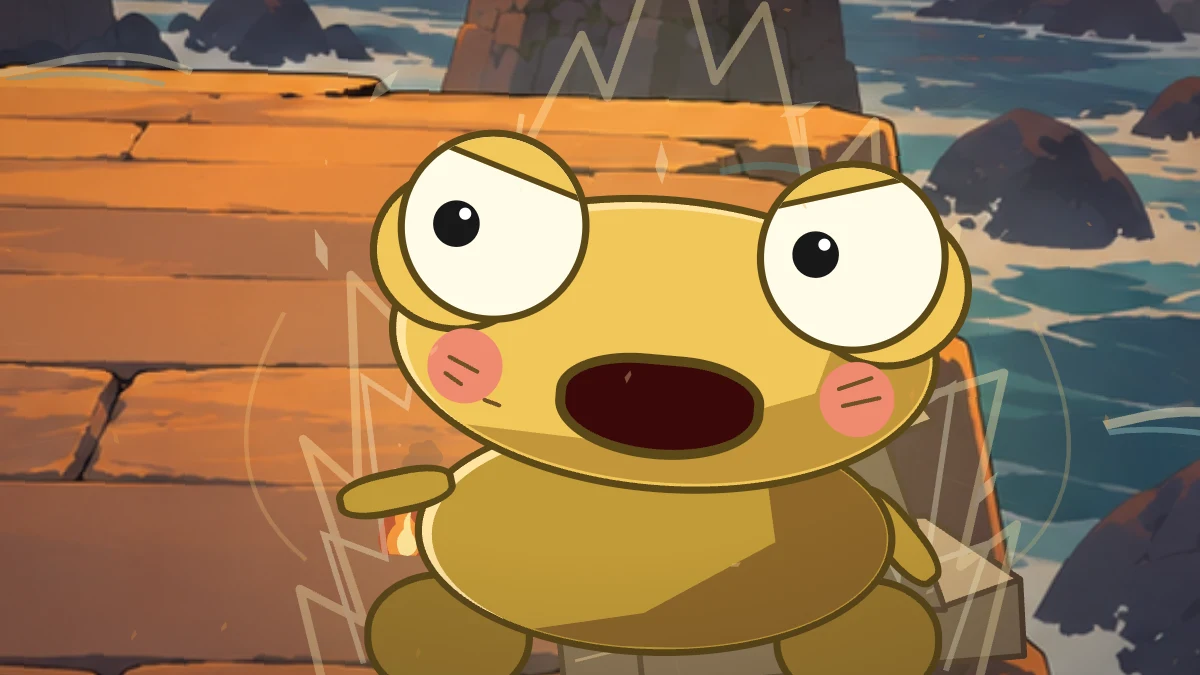 Kero shouts back from beside the damaged wall, ready to attack.
