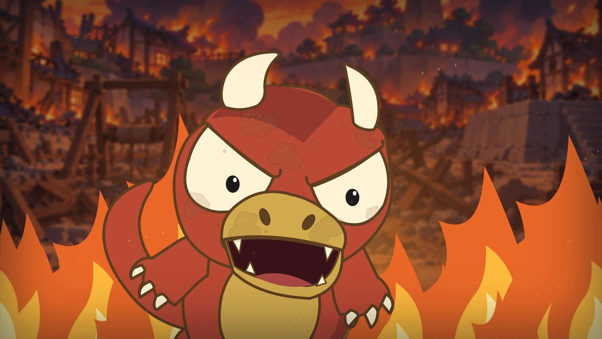 Flames rise around Goro as he explains the next part of his plan.