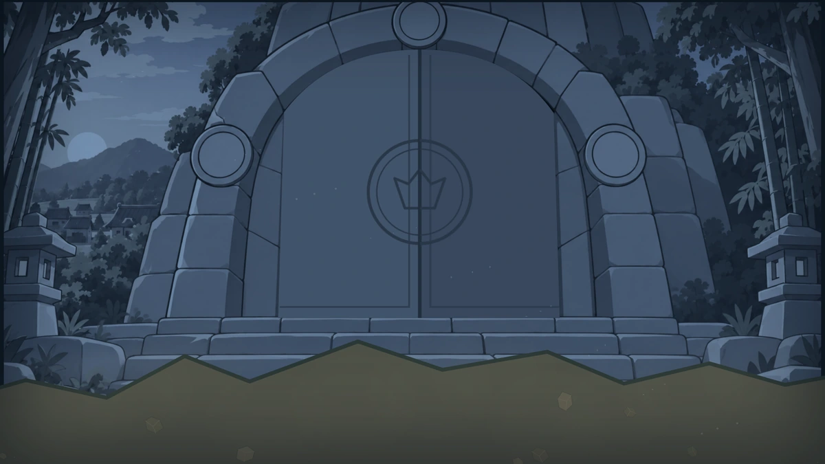 Earth rises in front of the closed stone prison in the ancient flashback.