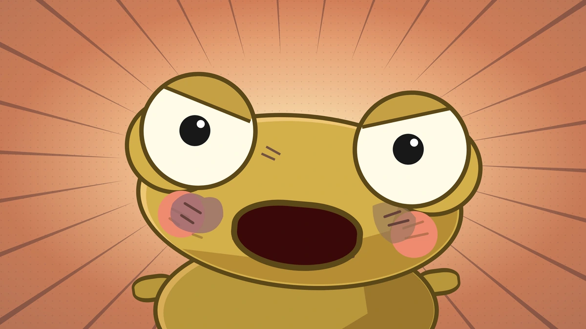 Kero protests against orange comic rays.