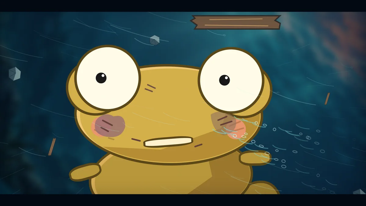 Kero, exhausted, fights the pull of the water.
