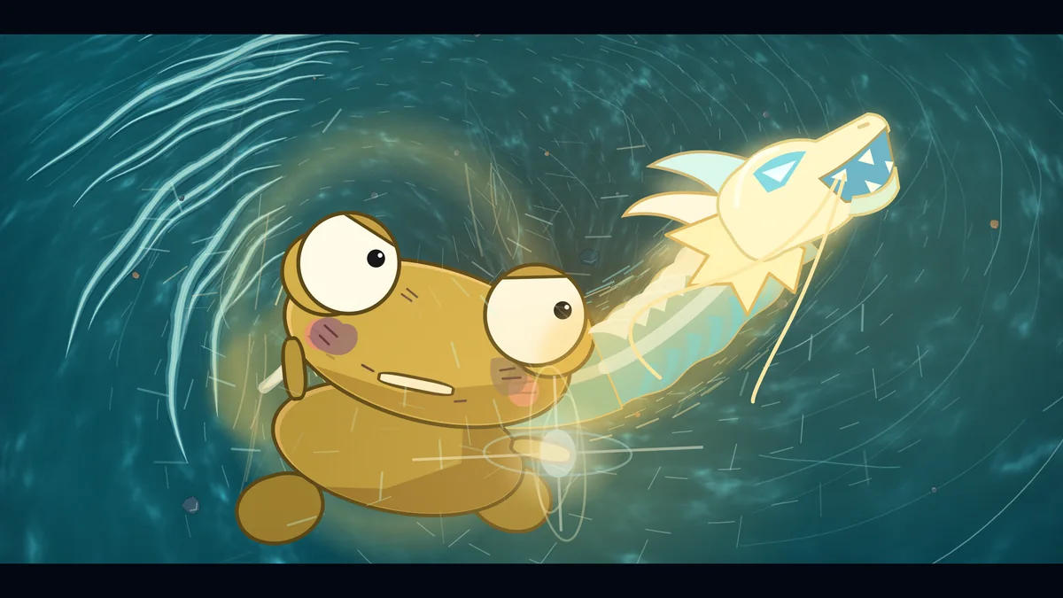 Kero punches forward and the light dragon launches.