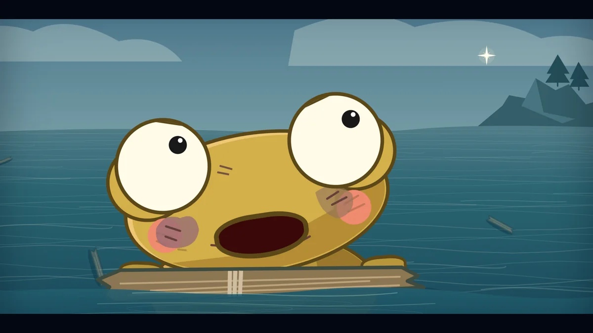 Kero waves up at the star.
