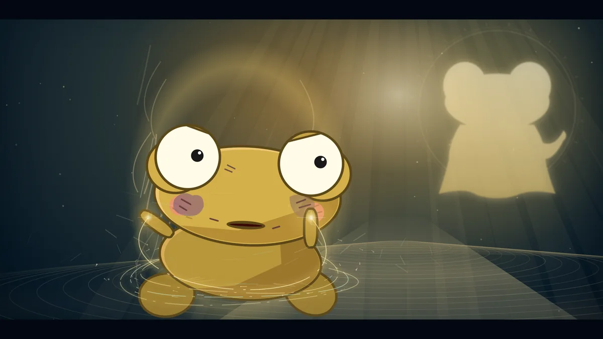 Kero plants his feet and turns.