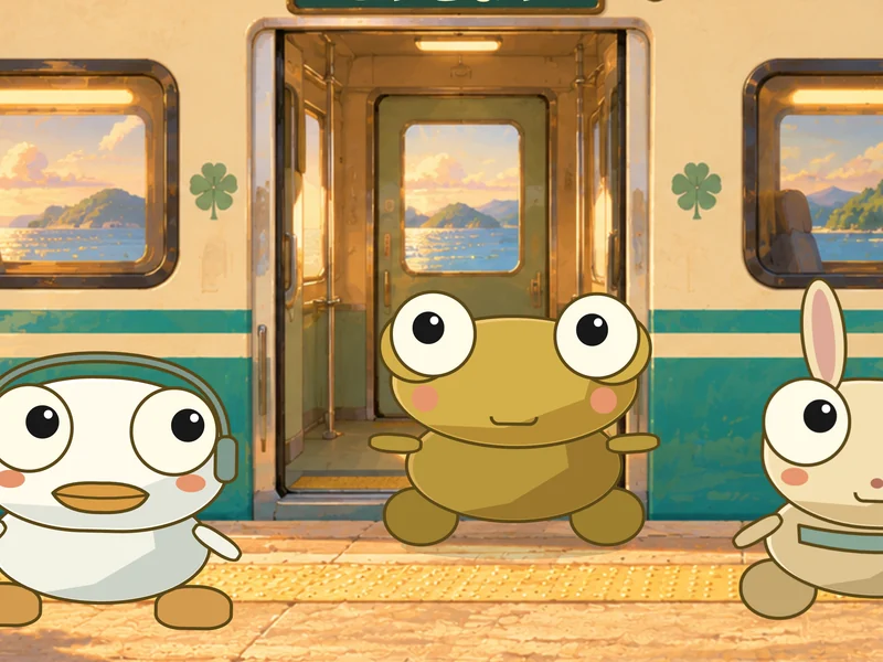 The commuters step aside, and Kero hops aboard.