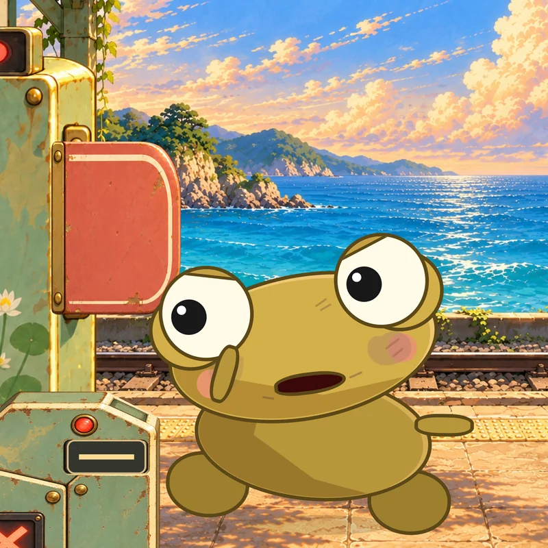 Kero bounces off the closed ticket gate.