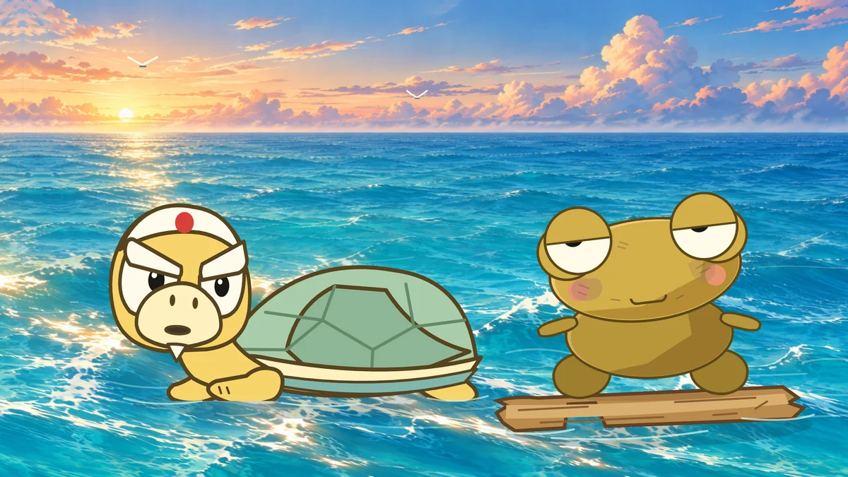 Kame waits beside Kero’s driftwood.