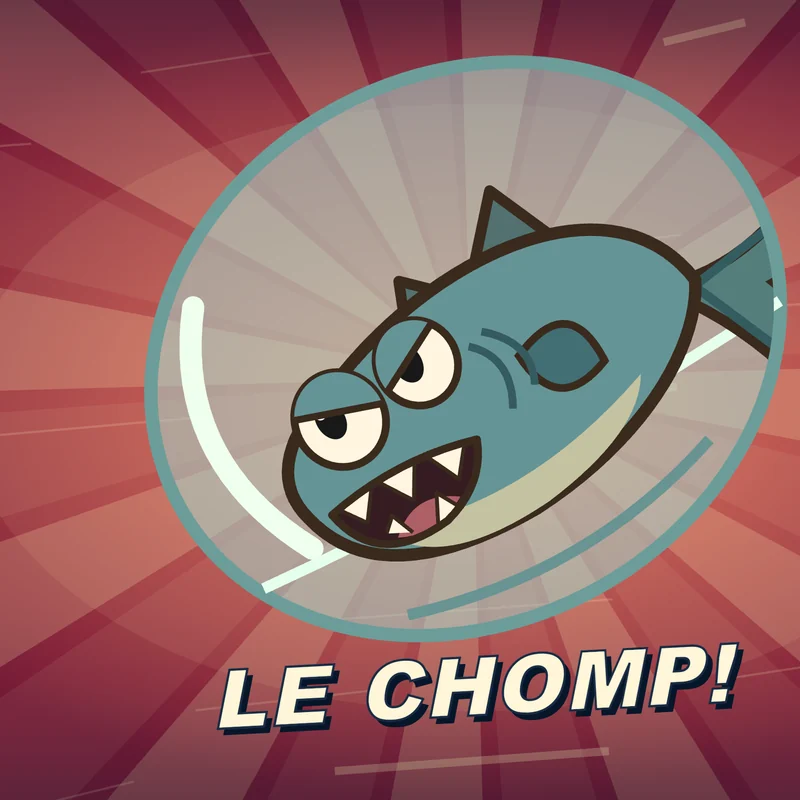 Le Chomp poses in his bubble helmet: “Le Chomp!”