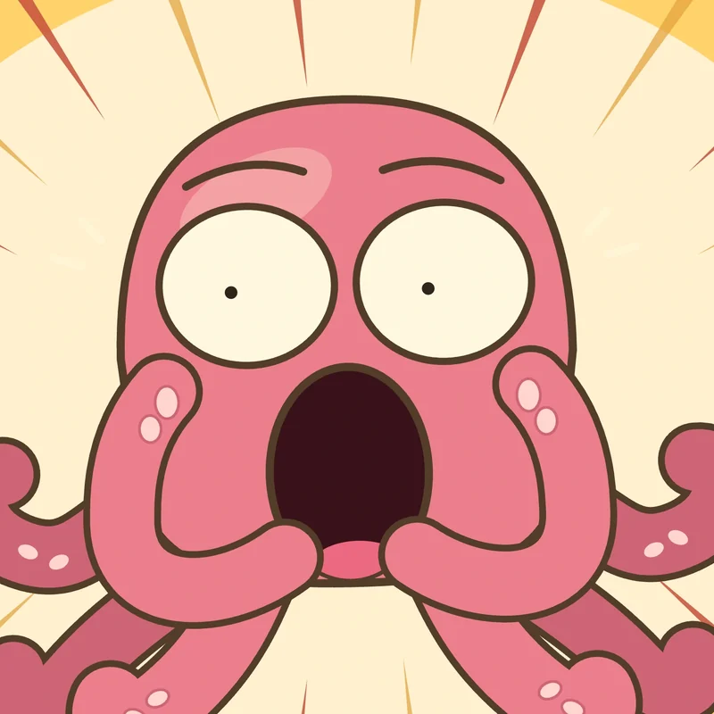 The octopus chef holds his face in horror.