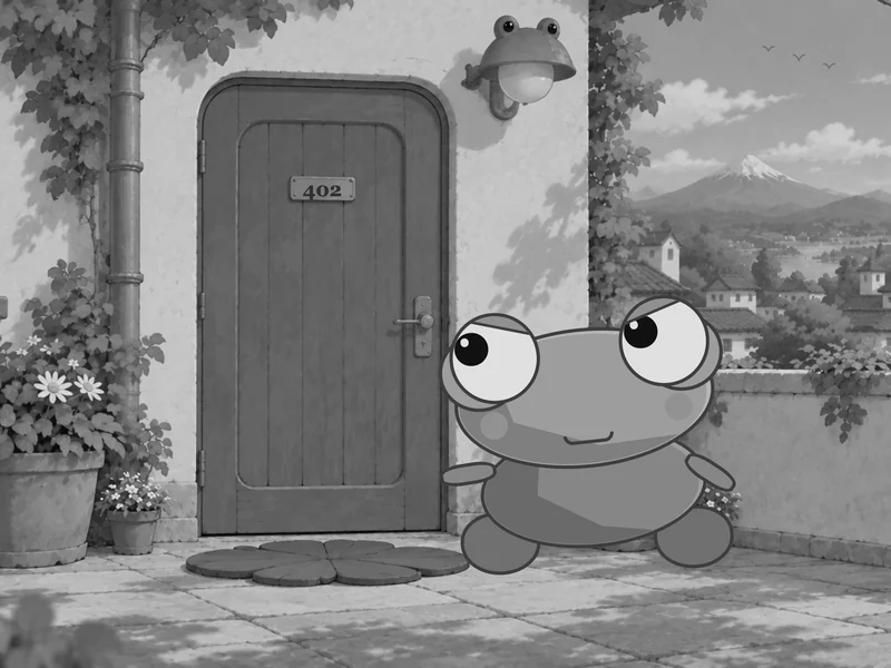 Kero waits outside Sensei’s door.
