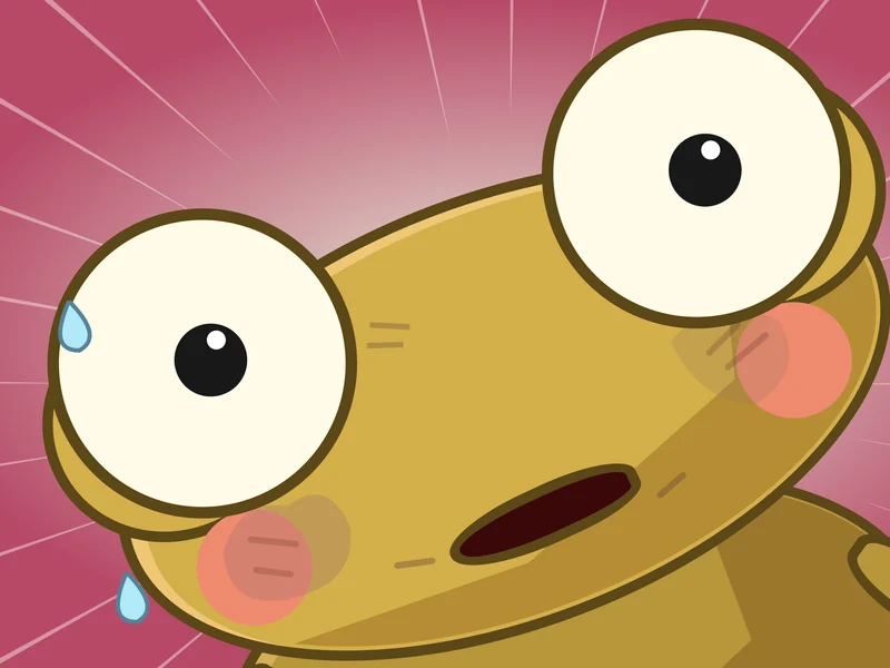Kero panics, eyes huge.