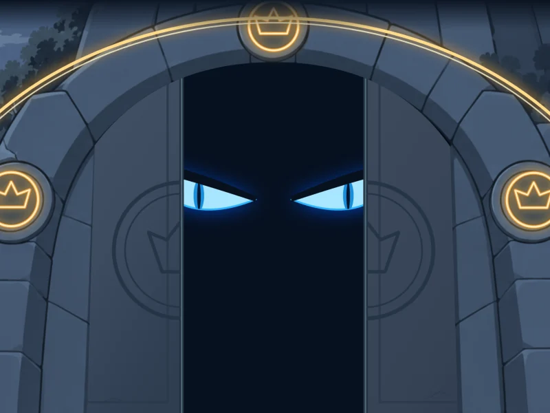 A golden ring of sound sweeps across the gate.