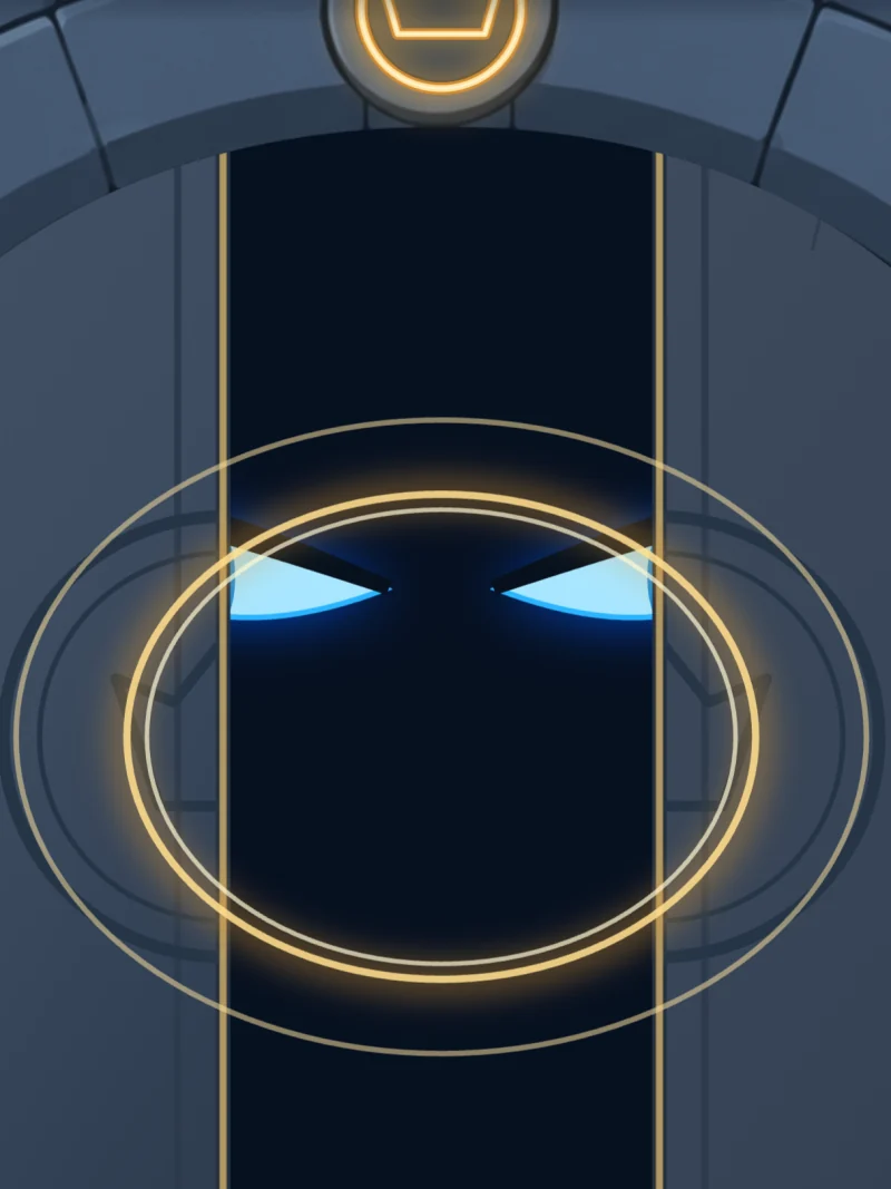 The doors close in on the First Dragon’s glowing eyes.