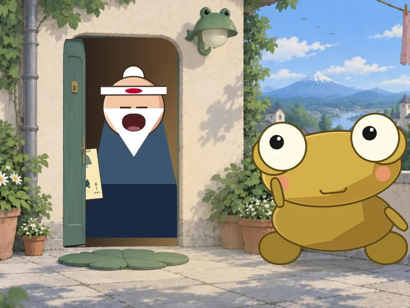 Sensei opens the door and holds out a folded map.