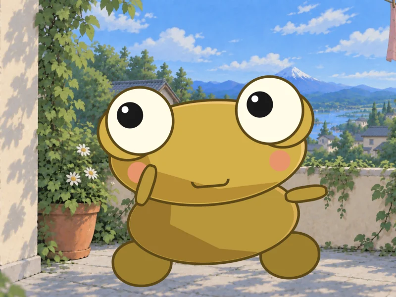 Kero beams outside the door.