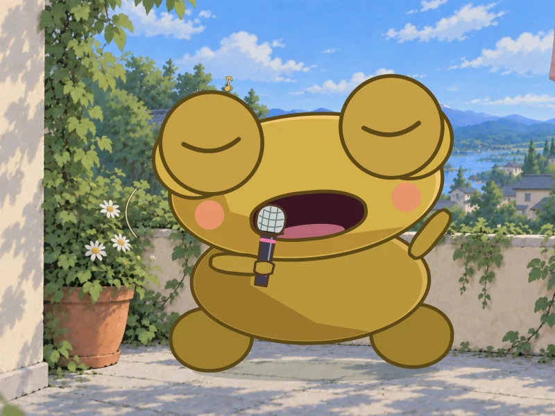 Kero sings into a microphone, eyes shut.