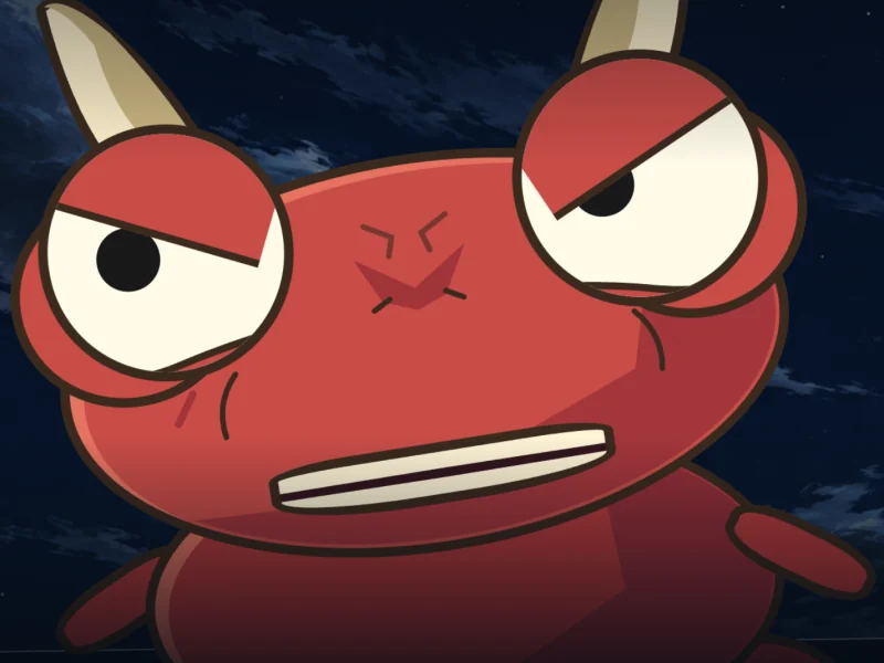 The oni glares back at him.