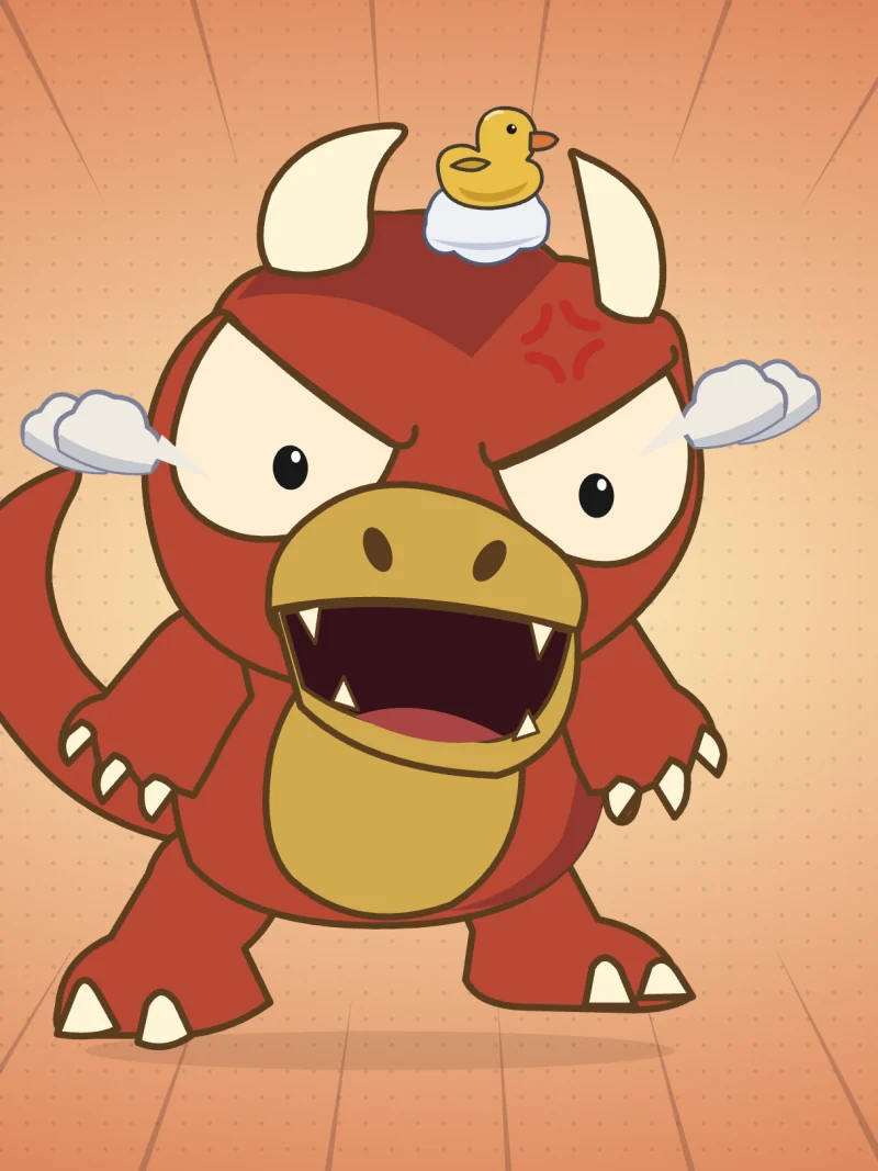 Goro stamps, steam blasting from his nose.