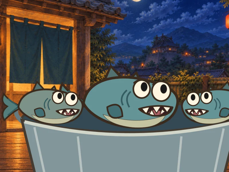 The Fin Brigade salute from their washtub.