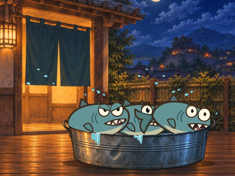 The Fin Brigade land in their own washtub, dripping.
