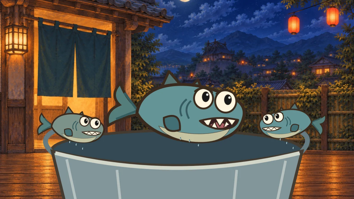 Le Chomp pops up from the washtub to report.