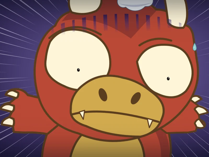 Goro’s eyes go wide with alarm.