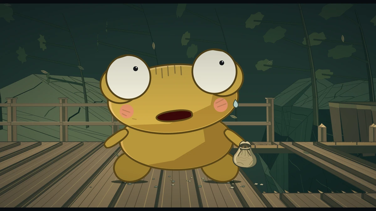 Kero freezes on the bridge, sweating.