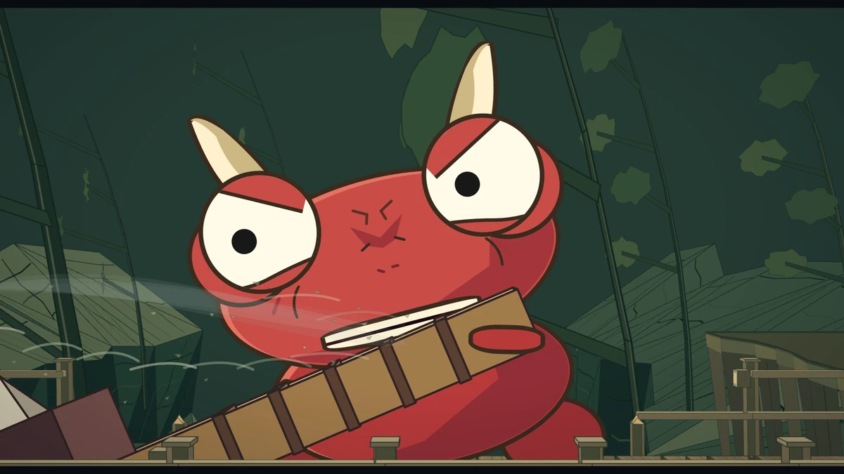 The oni draws in a deep breath through his teeth.
