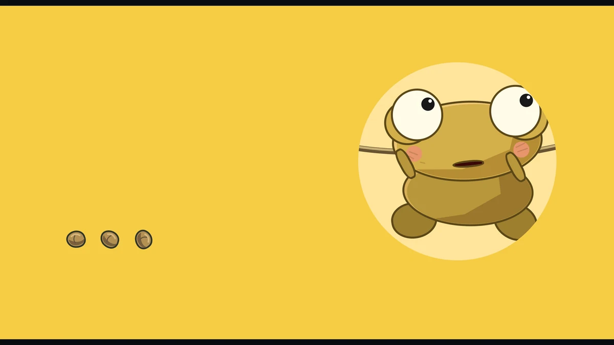 Kero, still hanging from his rope, says the word in the lesson circle.