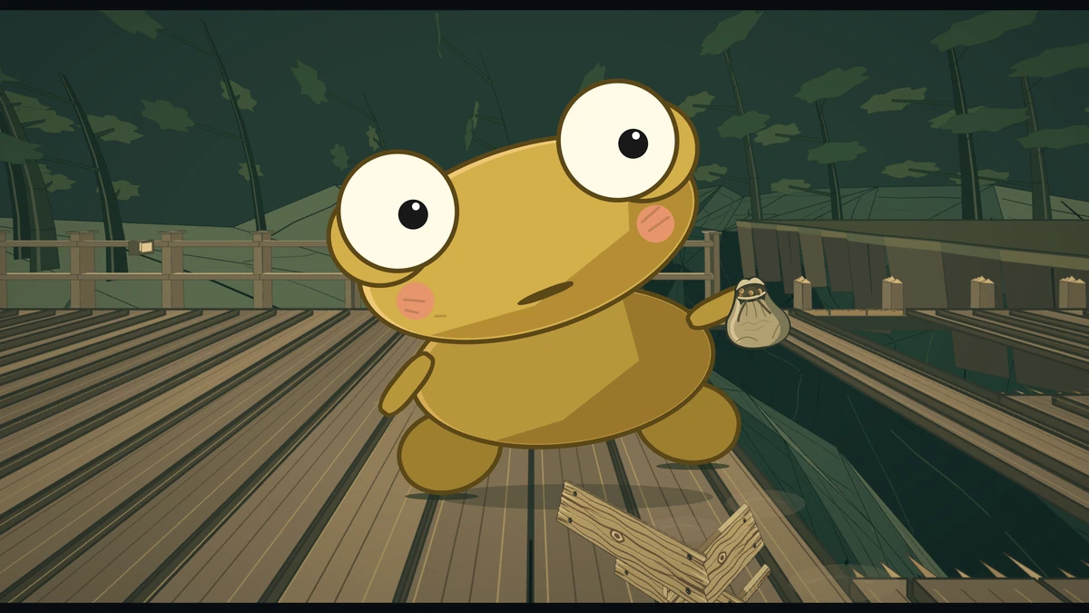 Kero crouches on the splintered deck, gripping the pouch, waiting.