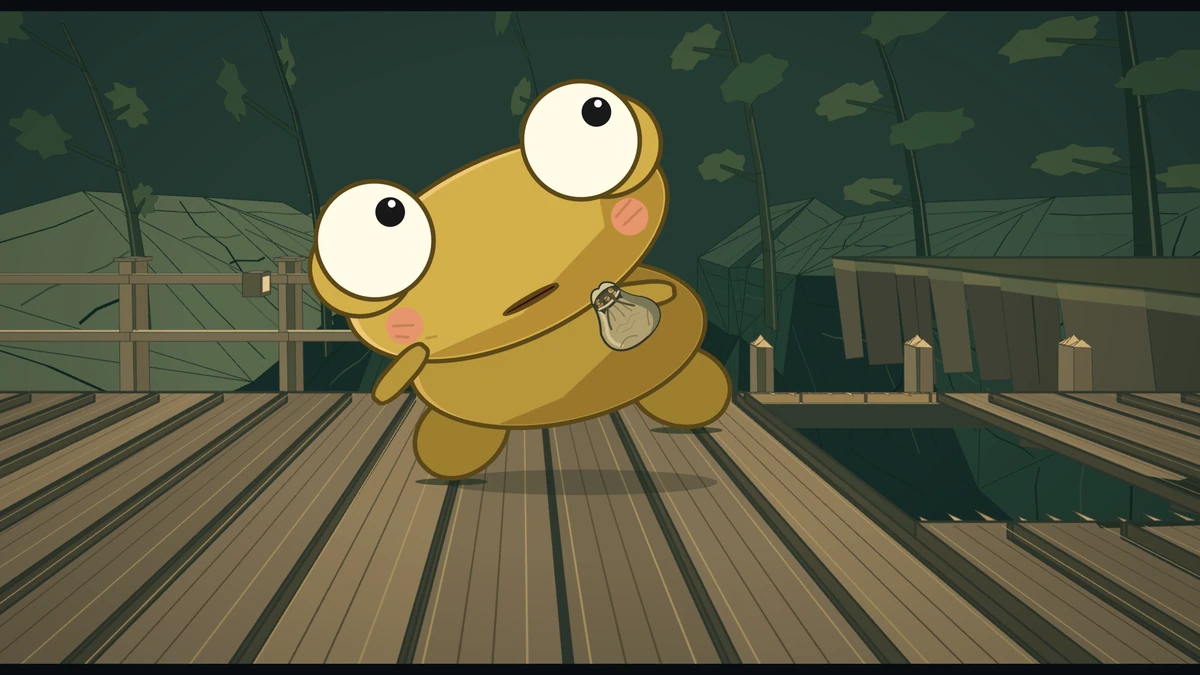 Kero winds up and throws a handful of beans.