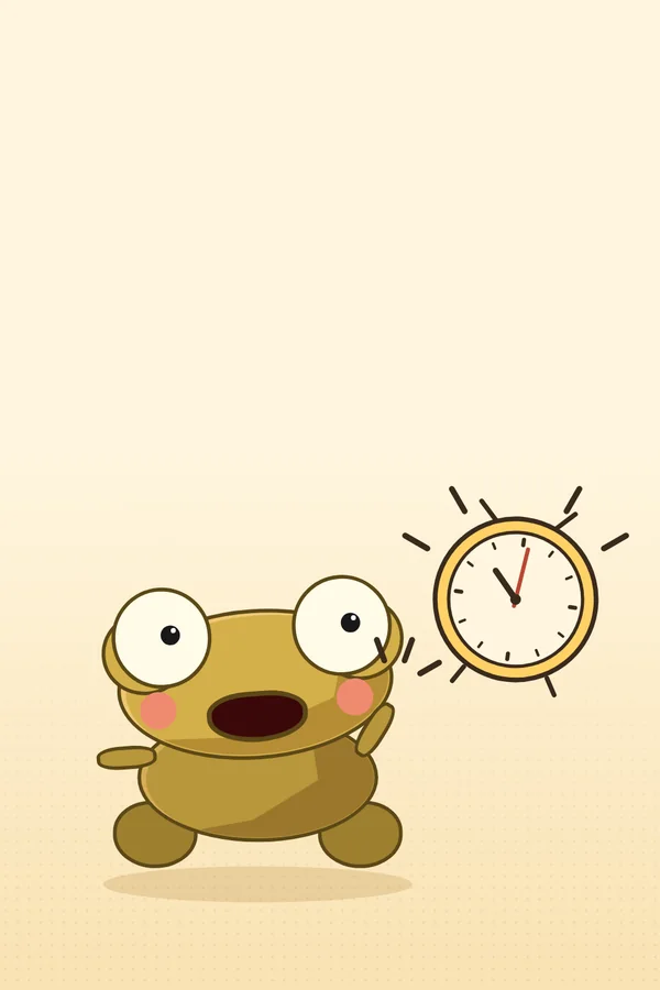Kero raises a hand beside a ticking alarm clock.