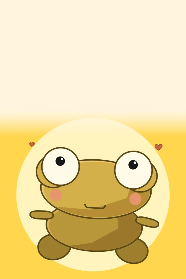 Kero smiles in the lesson circle, two little hearts beside him.