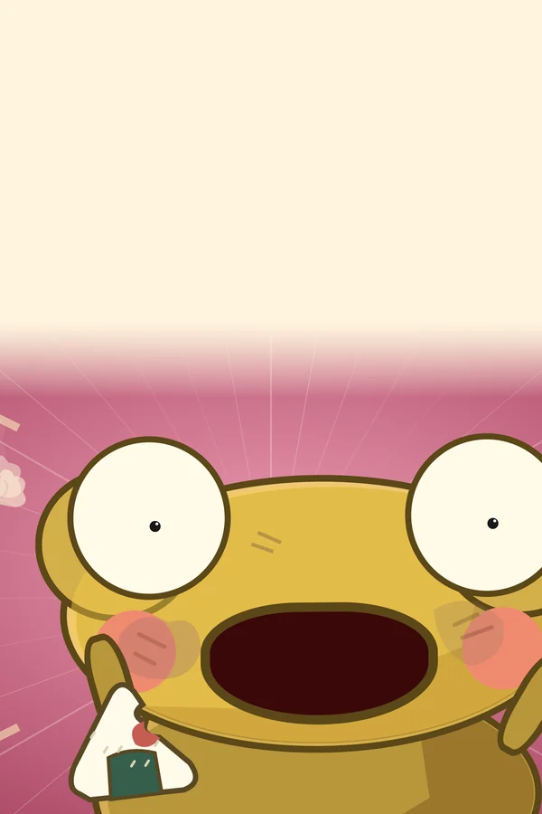 Kero’s eyes bulge at the sour red plum inside his rice ball.